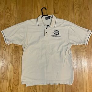Vintage Men’s Off-White & Navy Polo